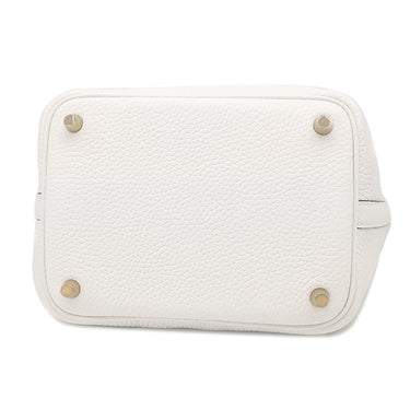 エルメス HERMES ピコタンロックPM ニューホワイト トリヨンクレマンス ハンドバッグ ゴールド金具 新品 未使用 白