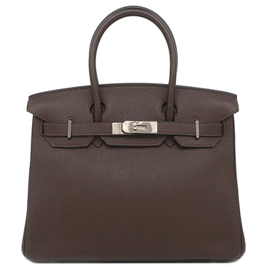 エルメス HERMES バーキン30 ショコラ トゴ ハンドバッグ シルバー金具 茶