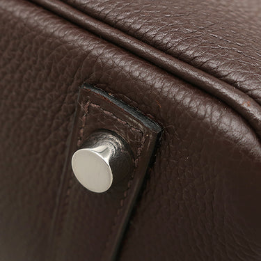 エルメス HERMES バーキン30 ショコラ トゴ ハンドバッグ シルバー金具 茶