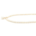 ノンブランド NON BRAND ホワイト×イエローゴールド パール K18YG ネックレス 白 ベビーパール ミニパール 真珠 Au750 18K 18金 ドロップ バロック オーバル