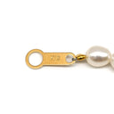 ノンブランド NON BRAND ホワイト×イエローゴールド パール K18YG ネックレス 白 ベビーパール ミニパール 真珠 Au750 18K 18金 ドロップ バロック オーバル