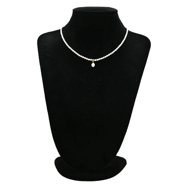 ノンブランド NON BRAND ホワイト×イエローゴールド パール K18YG ネックレス 白 ベビーパール ミニパール 真珠 Au750 18K 18金 ドロップ バロック オーバル