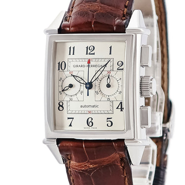 腕時計 ジラールペルゴ GIRARD PERREGAUX ヴィンテージ1945 クロノグラフ 25990.0.11.8186 自動巻き メンズ OH済み 角型 アイボリー 青針 限定