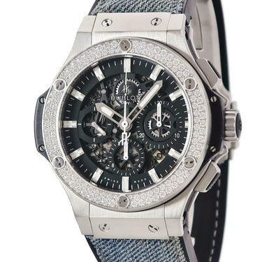 腕時計 ウブロ HUBLOT ビッグバン アエロバン 311.SX.1170.RX.1104 自動巻き メンズ OH済み 純正ダイヤ クロノグラフ スケルトン
