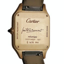 腕時計 カルティエ Cartier サントス デュモン LM ラッカー WGSA0097 手巻き メンズ レディース K18YG無垢 角型 グレー アラビア