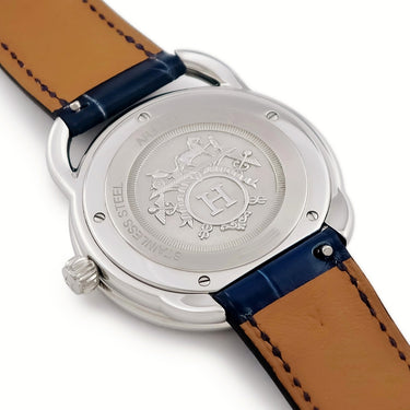 腕時計 エルメス HERMES アルソー AR5.330 053348WW00 クオーツ メンズ ブルー ラウンド 純正ダイヤ ドット ギヨシェ メタリック