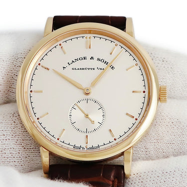 腕時計 ランゲ&ゾーネ LANGE&SOHNE サクソニア 216.032 LS2164AD 手巻き メンズ K18PG無垢 バー ラウンド スモールセコンド スモセコ