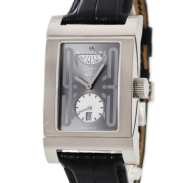 腕時計 ブルガリ BVLGARI レッタンゴロ リミテッドエディション RTW49GLD 手巻き メンズ K18WG無垢 グレー スモールセコンド 限定11本