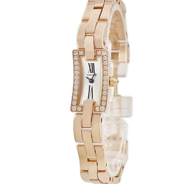 腕時計 カルティエ Cartier バレリーナ WG40023J クオーツ レディース K18RG無垢 純正ダイヤ ローマ スクエア