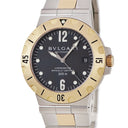 腕時計 ブルガリ BVLGARI ディアゴノ スクーバ SD38SG 自動巻き メンズ ブラック K18YG×SS アラビア コンビ