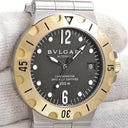 腕時計 ブルガリ BVLGARI ディアゴノ スクーバ SD38SG 自動巻き メンズ ブラック K18YG×SS アラビア コンビ