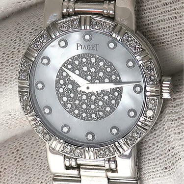 腕時計 ピアジェ PIAGET ダンサー 90564K81 手巻き レディース K18WG無垢 純正ダイヤ シェル パヴェ ラウンド