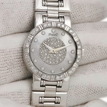 腕時計 ピアジェ PIAGET ダンサー 90564K81 手巻き レディース K18WG無垢 純正ダイヤ シェル パヴェ ラウンド