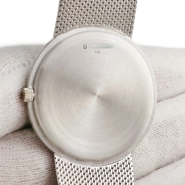 腕時計 オーデマピゲ AUDEMARS PIGUET 手巻き メンズ K18WG無垢 ホワイトゴールド ブラック 黒 一体型メッシュブレス ラウンド