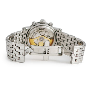 腕時計 クロノスイス CHRONOSWISS ルナ クロノグラフ CH7523L 自動巻き メンズ シルバー 青針 ムーンフェイズ ポインターデイト