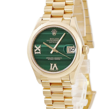 腕時計 ロレックス ROLEX デイトジャスト 31 278248 ランダム番 自動巻き レディース ランダム番 K18YG無垢 純正ダイヤ マラカイト グリーン
