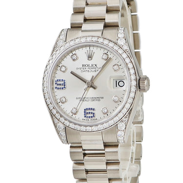 腕時計 ロレックス ROLEX デイトジャスト 31 178159 ランダム番 自動巻き レディース ランダム番 K18WG無垢 純正ダイヤ＆サファイア