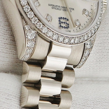 腕時計 ロレックス ROLEX デイトジャスト 31 178159 ランダム番 自動巻き レディース ランダム番 K18WG無垢 純正ダイヤ＆サファイア