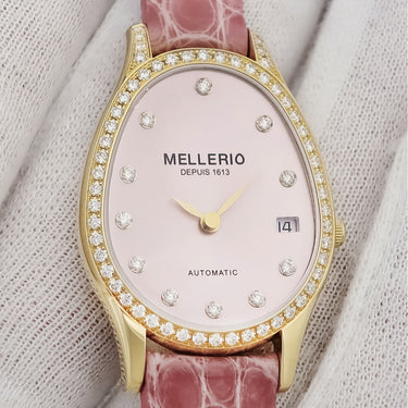 腕時計 メレリオディメレー MELLERIO dits MELLER ミニ Mカット サクラエディション 自動巻き レディース K18YG無垢 純正ダイヤ 桜 ピンク