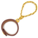 エルメス HERMES ノマド ブラウン系 オーストリッチ GP グローブホルダー ゴールド金具 茶