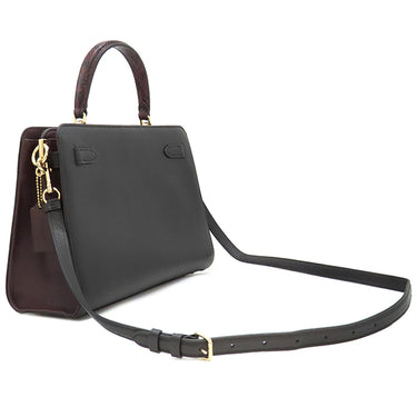 コーチ COACH レーン キャリー オール C8211 ブラックマルチ リファインドペブルレザー スネークエンボスドレザー 2WAYバッグ ゴールド金具 黒 ハンドバッグ ショルダー