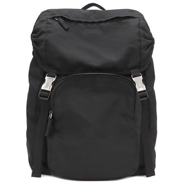 プラダ PRADA TESSUTO バックパック ブラック ナイロン リュック・デイパック シルバー金具 黒 トライアングルロゴ