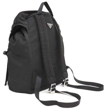 プラダ PRADA TESSUTO バックパック ブラック ナイロン リュック・デイパック シルバー金具 黒 トライアングルロゴ