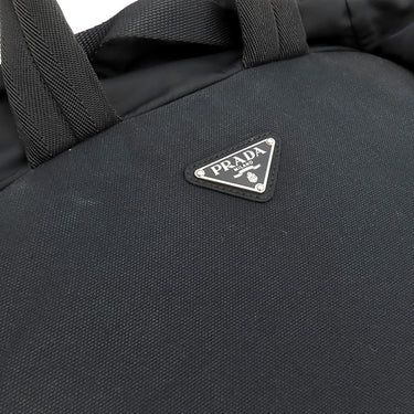 プラダ PRADA TESSUTO バックパック ブラック ナイロン リュック・デイパック シルバー金具 黒 トライアングルロゴ