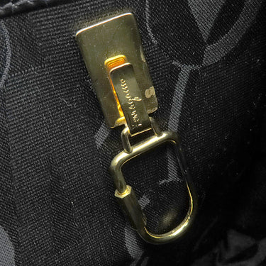 サルヴァトーレ・フェラガモ Salvatore Ferragamo ガンチーニ ブラック レザー 2WAYバッグ ゴールド金具 黒 ハンドバッグ ショルダーバッグ