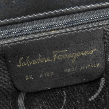 サルヴァトーレ・フェラガモ Salvatore Ferragamo ガンチーニ ブラック レザー 2WAYバッグ ゴールド金具 黒 ハンドバッグ ショルダーバッグ