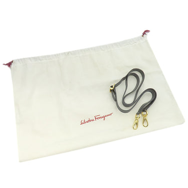 サルヴァトーレ・フェラガモ Salvatore Ferragamo ガンチーニ ブラック レザー 2WAYバッグ ゴールド金具 黒 ハンドバッグ ショルダーバッグ