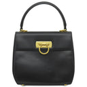 サルヴァトーレ・フェラガモ Salvatore Ferragamo ガンチーニ ブラック レザー 2WAYバッグ ゴールド金具 黒 ハンドバッグ ショルダーバッグ