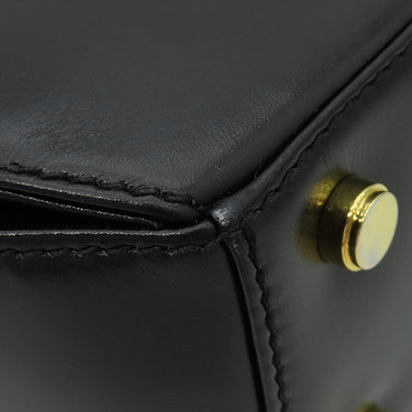 サルヴァトーレ・フェラガモ Salvatore Ferragamo ガンチーニ ブラック レザー 2WAYバッグ ゴールド金具 黒 ハンドバッグ ショルダーバッグ