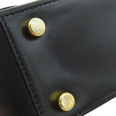 サルヴァトーレ・フェラガモ Salvatore Ferragamo ガンチーニ ブラック レザー 2WAYバッグ ゴールド金具 黒 ハンドバッグ ショルダーバッグ