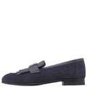 エルメス HERMES モカシン パリ ロワイヤル H231050Z ブルーブルーエ×マリン デニム レザー #35 ローファー シルバー金具 紺 H金具