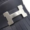 エルメス HERMES モカシン パリ ロワイヤル H231050Z ブルーブルーエ×マリン デニム レザー #35 ローファー シルバー金具 紺 H金具