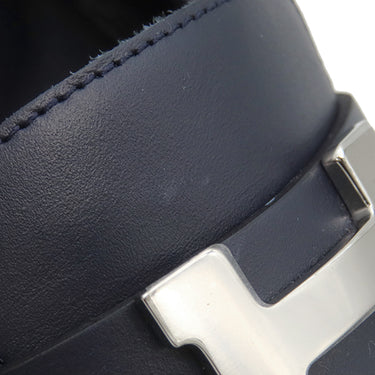 エルメス HERMES モカシン パリ ロワイヤル H231050Z ブルーブルーエ×マリン デニム レザー #35 ローファー シルバー金具 紺 H金具