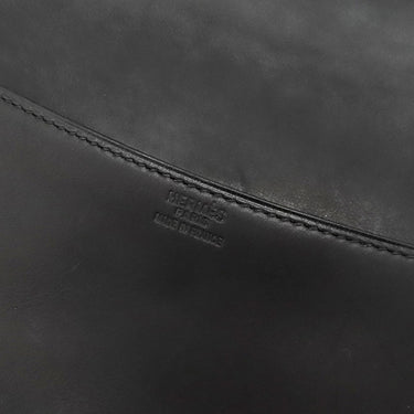 エルメス HERMES ポシェットリオ ブラック ヴォーバレニア クラッチバッグ シルバー金具 黒