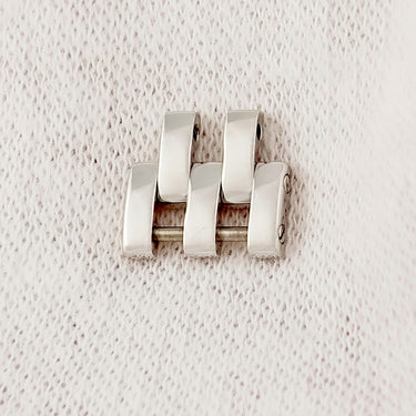 カルティエ Cartier 純正 ミニ パンテール用 コマ シルバー K18WG 腕時計パーツ 新品同様 1コマ K18WG無垢 5連 バネ棒 ベルト ブレス バンド 10mm シルバー