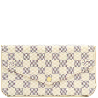 ルイヴィトン LOUIS VUITTON ポシェット フェリシー N40491 ダミエアズール ダミエアズールキャンバス チェーンウォレット ゴールド金具 白 ピンク チェーンショルダー