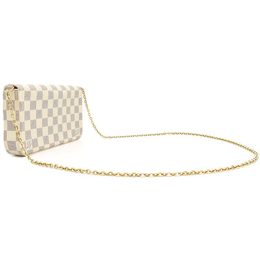 ルイヴィトン LOUIS VUITTON ポシェット フェリシー N40491 ダミエアズール ダミエアズールキャンバス チェーンウォレット ゴールド金具 白 ピンク チェーンショルダー