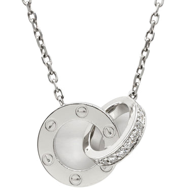 カルティエ Cartier ラブ サークル ダイヤ パヴェ B7216300 ホワイトゴールド K18WG ダイヤモンド ネックレス 18金 750WG