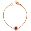 ブルガリ BVLGARI ブルガリブルガリ ピンクゴールド K18PG カーネリアン マザーオブパール ブレスレット 赤 パールホワイト Au750 K18PG