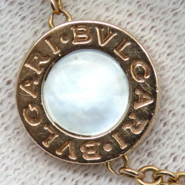 ブルガリ BVLGARI ブルガリブルガリ ピンクゴールド K18PG カーネリアン マザーオブパール ブレスレット 赤 パールホワイト Au750 K18PG