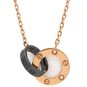 カルティエ Cartier ラブ サークル ピンクゴールド K18PG ダイヤモンド セラミック ネックレス 3Pダイヤ 18金 750PG