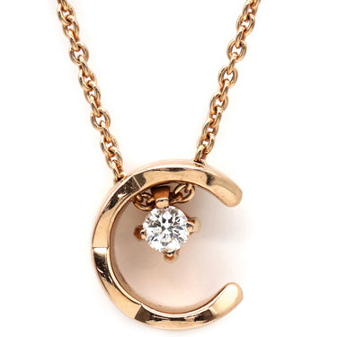 シャネル CHANEL ココ クラッシュ J12102 ピンクゴールド K18PG ダイヤモンド ネックレス キルティング Au750 18K 1P 一粒 ダイヤ