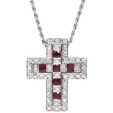 ダミアーニ DAMIANI ベルエポック S  20039534 ホワイトゴールド K18WG ダイヤモンド ルビー ネックレス ペンダント 750 18金 クロス 十字架