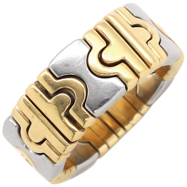 ブルガリ BVLGARI パレンテシ リング イエローゴールド×ステンレスシルバー K18YG ステンレス リング 指輪 18K 750 18金 K18YG×SS コンビ