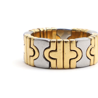 ブルガリ BVLGARI パレンテシ リング イエローゴールド×ステンレスシルバー K18YG ステンレス リング 指輪 18K 750 18金 K18YG×SS コンビ