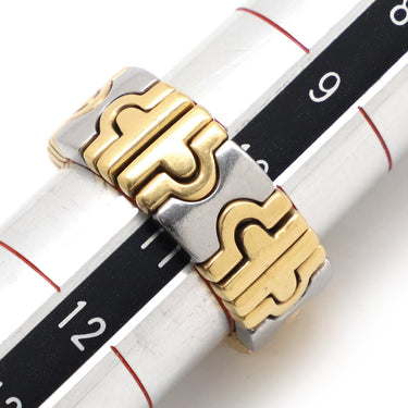 ブルガリ BVLGARI パレンテシ リング イエローゴールド×ステンレスシルバー K18YG ステンレス リング 指輪 18K 750 18金 K18YG×SS コンビ